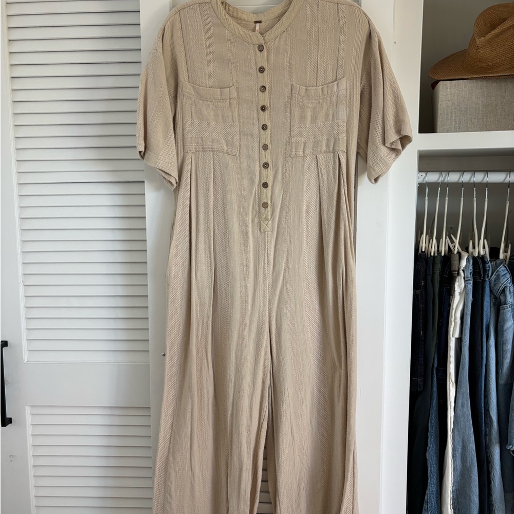 Free People Beige Jumpsuit
